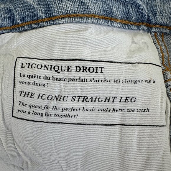 Sezane L'iconique Droit Trousers Jeans Denim Bleach - Size 10 (French size 42) - Picture 7 of 11